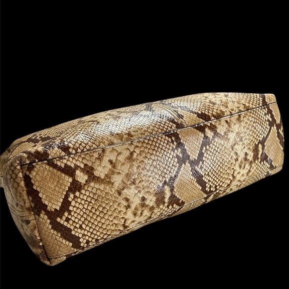 Michael Kors Tan Snake Print Tote Bag, Preloved - Picture 7 of 10